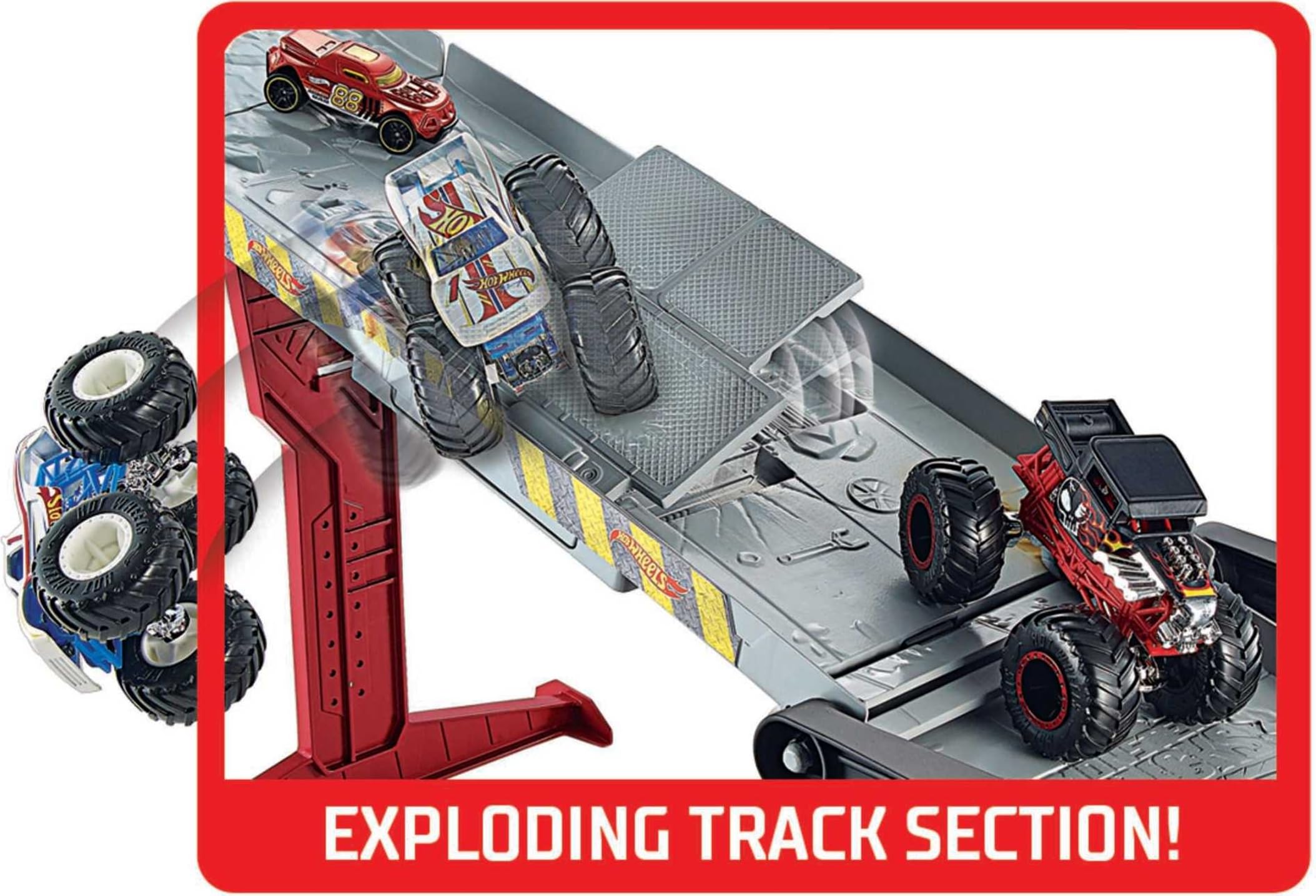Amazon | Hot Wheels Monster Trucks Downhill Race & Go Playset